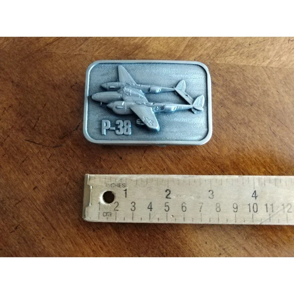 Vtg 1981 P-38 Lockheed Lightning WW2 Fight Plane The Belt Buckle Connection Belt